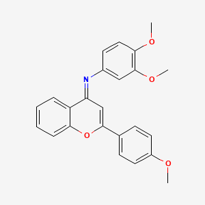 3,4-dimethoxy-N-[(4E)-2-(4-methoxyphenyl)-4H-chromen-4-ylidene]aniline