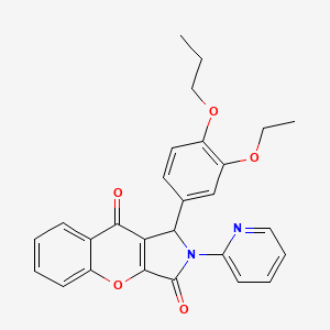 molecular formula C27H24N2O5 B11576883 1-(3-Ethoxy-4-propoxyphenyl)-2-(pyridin-2-yl)-1,2-dihydrochromeno[2,3-c]pyrrole-3,9-dione 