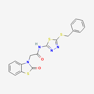 N-[5-(benzylsulfanyl)-1,3,4-thiadiazol-2-yl]-2-(2-oxo-1,3-benzothiazol-3(2H)-yl)acetamide