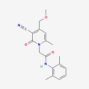 molecular formula C19H21N3O3 B11576912 2-[3-cyano-4-(methoxymethyl)-6-methyl-2-oxopyridin-1(2H)-yl]-N-(2,6-dimethylphenyl)acetamide 