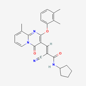 molecular formula C26H26N4O3 B11576921 (2E)-2-cyano-N-cyclopentyl-3-[2-(2,3-dimethylphenoxy)-9-methyl-4-oxo-4H-pyrido[1,2-a]pyrimidin-3-yl]prop-2-enamide 