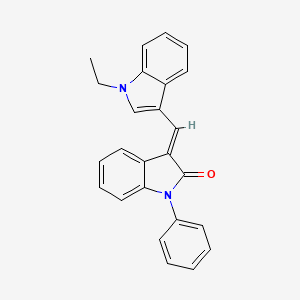 (3E)-3-[(1-ethyl-1H-indol-3-yl)methylidene]-1-phenyl-1,3-dihydro-2H-indol-2-one