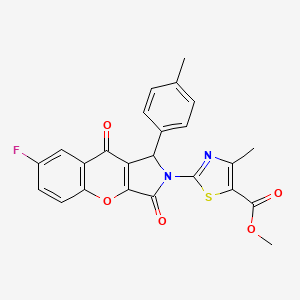 molecular formula C24H17FN2O5S B11576947 methyl 2-[7-fluoro-1-(4-methylphenyl)-3,9-dioxo-3,9-dihydrochromeno[2,3-c]pyrrol-2(1H)-yl]-4-methyl-1,3-thiazole-5-carboxylate 