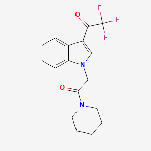 2,2,2-trifluoro-1-{2-methyl-1-[2-oxo-2-(piperidin-1-yl)ethyl]-1H-indol-3-yl}ethanone