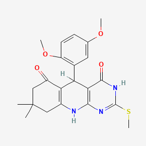 5-(2,5-dimethoxyphenyl)-8,8-dimethyl-2-methylsulfanyl-5,7,9,10-tetrahydro-1H-pyrimido[4,5-b]quinoline-4,6-dione