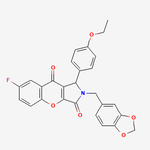 2-(1,3-Benzodioxol-5-ylmethyl)-1-(4-ethoxyphenyl)-7-fluoro-1,2-dihydrochromeno[2,3-c]pyrrole-3,9-dione