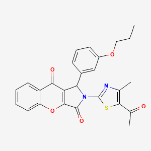 2-(5-Acetyl-4-methyl-1,3-thiazol-2-yl)-1-(3-propoxyphenyl)-1,2-dihydrochromeno[2,3-c]pyrrole-3,9-dione