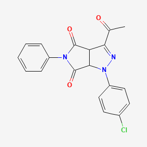 molecular formula C19H14ClN3O3 B11577042 3-acetyl-1-(4-chlorophenyl)-5-phenyl-3a,6a-dihydropyrrolo[3,4-c]pyrazole-4,6(1H,5H)-dione 