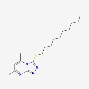 molecular formula C17H28N4S B11577053 3-(Decylsulfanyl)-5,7-dimethyl[1,2,4]triazolo[4,3-a]pyrimidine 