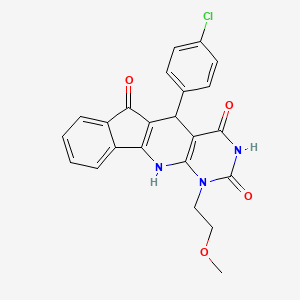 2-(4-chlorophenyl)-7-(2-methoxyethyl)-5,7,9-triazatetracyclo[8.7.0.03,8.011,16]heptadeca-1(10),3(8),11,13,15-pentaene-4,6,17-trione