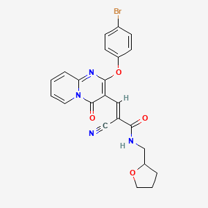 molecular formula C23H19BrN4O4 B11577087 (2E)-3-[2-(4-bromophenoxy)-4-oxo-4H-pyrido[1,2-a]pyrimidin-3-yl]-2-cyano-N-(tetrahydrofuran-2-ylmethyl)prop-2-enamide 