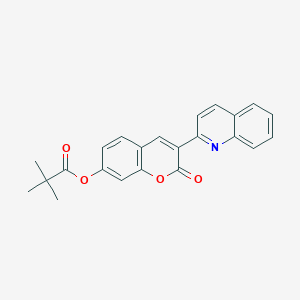 2-oxo-3-(quinolin-2-yl)-2H-chromen-7-yl 2,2-dimethylpropanoate