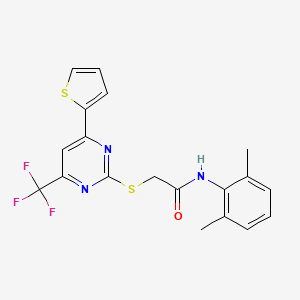 N-(2,6-dimethylphenyl)-2-{[4-(thiophen-2-yl)-6-(trifluoromethyl)pyrimidin-2-yl]sulfanyl}acetamide