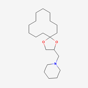 molecular formula C20H37NO2 B11577105 1-(1,4-Dioxaspiro[4.11]hexadec-2-ylmethyl)piperidine 