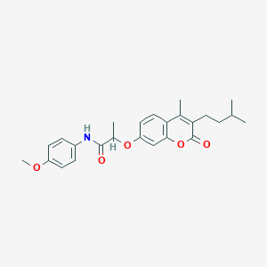 N-(4-methoxyphenyl)-2-{[4-methyl-3-(3-methylbutyl)-2-oxo-2H-chromen-7-yl]oxy}propanamide