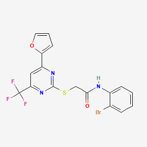 N-(2-bromophenyl)-2-{[4-(furan-2-yl)-6-(trifluoromethyl)pyrimidin-2-yl]sulfanyl}acetamide