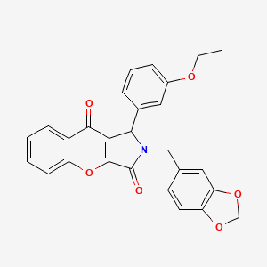 2-(1,3-Benzodioxol-5-ylmethyl)-1-(3-ethoxyphenyl)-1,2-dihydrochromeno[2,3-c]pyrrole-3,9-dione