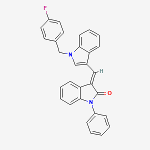 (3E)-3-{[1-(4-fluorobenzyl)-1H-indol-3-yl]methylidene}-1-phenyl-1,3-dihydro-2H-indol-2-one