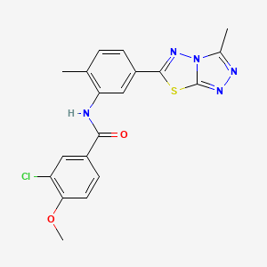 3-chloro-4-methoxy-N-[2-methyl-5-(3-methyl[1,2,4]triazolo[3,4-b][1,3,4]thiadiazol-6-yl)phenyl]benzamide