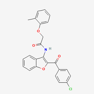 molecular formula C24H18ClNO4 B11577183 N-[2-(4-chlorobenzoyl)-1-benzofuran-3-yl]-2-(2-methylphenoxy)acetamide 