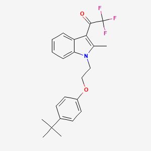 molecular formula C23H24F3NO2 B11577220 1-{1-[2-(4-tert-butylphenoxy)ethyl]-2-methyl-1H-indol-3-yl}-2,2,2-trifluoroethanone 