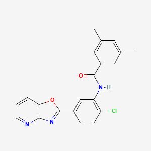 molecular formula C21H16ClN3O2 B11577252 N-[2-chloro-5-([1,3]oxazolo[4,5-b]pyridin-2-yl)phenyl]-3,5-dimethylbenzamide 