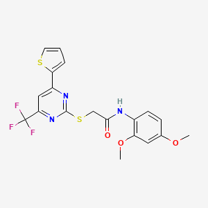 N-(2,4-dimethoxyphenyl)-2-{[4-(thiophen-2-yl)-6-(trifluoromethyl)pyrimidin-2-yl]sulfanyl}acetamide