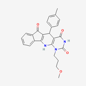 molecular formula C25H23N3O4 B11577266 7-(3-methoxypropyl)-2-(4-methylphenyl)-5,7,9-triazatetracyclo[8.7.0.03,8.011,16]heptadeca-1(10),3(8),11,13,15-pentaene-4,6,17-trione 