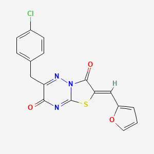 (2Z)-6-(4-chlorobenzyl)-2-(furan-2-ylmethylidene)-7H-[1,3]thiazolo[3,2-b][1,2,4]triazine-3,7(2H)-dione