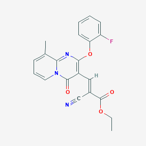 ethyl (2E)-2-cyano-3-[2-(2-fluorophenoxy)-9-methyl-4-oxo-4H-pyrido[1,2-a]pyrimidin-3-yl]prop-2-enoate