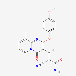 (E)-2-cyano-3-[2-(4-methoxyphenoxy)-9-methyl-4-oxopyrido[1,2-a]pyrimidin-3-yl]prop-2-enamide