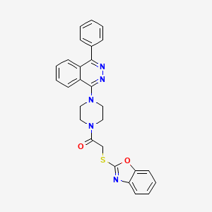 2-(1,3-Benzoxazol-2-ylsulfanyl)-1-[4-(4-phenylphthalazin-1-yl)piperazin-1-yl]ethanone