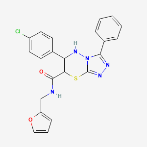 6-(4-chlorophenyl)-N-(furan-2-ylmethyl)-3-phenyl-6,7-dihydro-5H-[1,2,4]triazolo[3,4-b][1,3,4]thiadiazine-7-carboxamide