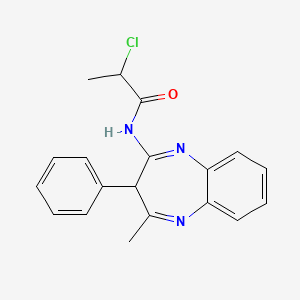 2-chloro-N-(4-methyl-3-phenyl-3H-1,5-benzodiazepin-2-yl)propanamide