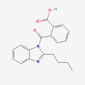 molecular formula C19H18N2O3 B11577394 2-[(2-butyl-1H-benzimidazol-1-yl)carbonyl]benzoic acid 