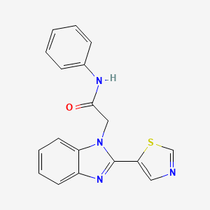 molecular formula C18H14N4OS B11577400 N-phenyl-2-[2-(1,3-thiazol-5-yl)-1H-benzimidazol-1-yl]acetamide 