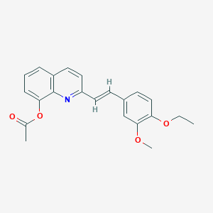 2-[(E)-2-(4-ethoxy-3-methoxyphenyl)ethenyl]quinolin-8-yl acetate