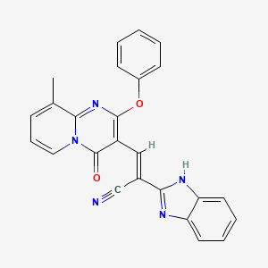 molecular formula C25H17N5O2 B11577431 (2E)-2-(1H-benzimidazol-2-yl)-3-(9-methyl-4-oxo-2-phenoxy-4H-pyrido[1,2-a]pyrimidin-3-yl)prop-2-enenitrile 