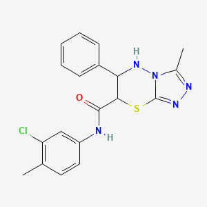 molecular formula C19H18ClN5OS B11577432 N-(3-chloro-4-methylphenyl)-3-methyl-6-phenyl-6,7-dihydro-5H-[1,2,4]triazolo[3,4-b][1,3,4]thiadiazine-7-carboxamide 