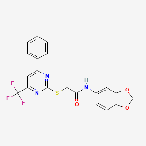 N-(2H-1,3-Benzodioxol-5-YL)-2-{[4-phenyl-6-(trifluoromethyl)pyrimidin-2-YL]sulfanyl}acetamide