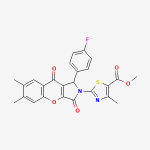 methyl 2-[1-(4-fluorophenyl)-6,7-dimethyl-3,9-dioxo-3,9-dihydrochromeno[2,3-c]pyrrol-2(1H)-yl]-4-methyl-1,3-thiazole-5-carboxylate