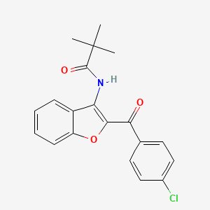 molecular formula C20H18ClNO3 B11577455 N-[2-(4-chlorobenzoyl)-1-benzofuran-3-yl]-2,2-dimethylpropanamide 