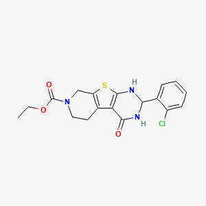 ethyl 5-(2-chlorophenyl)-3-oxo-8-thia-4,6,11-triazatricyclo[7.4.0.02,7]trideca-1(9),2(7)-diene-11-carboxylate