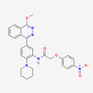 molecular formula C28H27N5O5 B11577532 N-[5-(4-methoxyphthalazin-1-yl)-2-(piperidin-1-yl)phenyl]-2-(4-nitrophenoxy)acetamide 