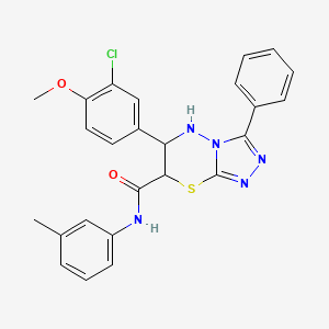 6-(3-chloro-4-methoxyphenyl)-N-(3-methylphenyl)-3-phenyl-6,7-dihydro-5H-[1,2,4]triazolo[3,4-b][1,3,4]thiadiazine-7-carboxamide