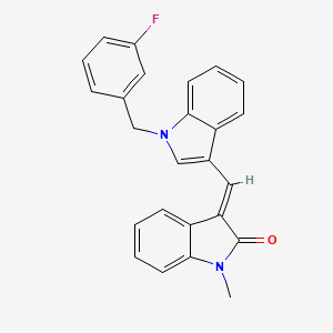 (3E)-3-{[1-(3-fluorobenzyl)-1H-indol-3-yl]methylidene}-1-methyl-1,3-dihydro-2H-indol-2-one