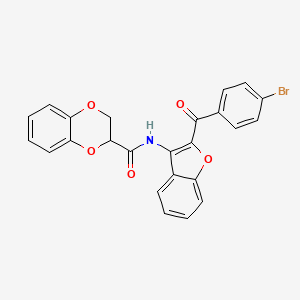 molecular formula C24H16BrNO5 B11577570 N-[2-(4-bromobenzoyl)-1-benzofuran-3-yl]-2,3-dihydro-1,4-benzodioxine-2-carboxamide 