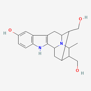 molecular formula C19H24N2O3 B1157758 13,15-Bis(hydroxymethyl)-16-methyl-3,17-diazapentacyclo[12.3.1.02,10.04,9.012,17]octadeca-2(10),4(9),5,7-tetraen-7-ol CAS No. 451478-47-0