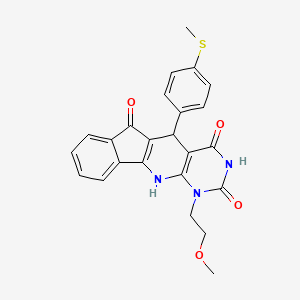 7-(2-methoxyethyl)-2-(4-methylsulfanylphenyl)-5,7,9-triazatetracyclo[8.7.0.03,8.011,16]heptadeca-1(10),3(8),11,13,15-pentaene-4,6,17-trione