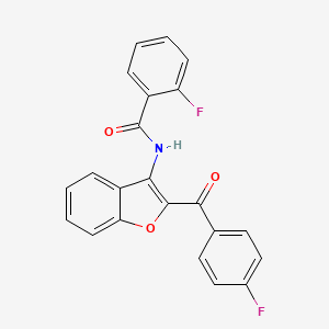 2-fluoro-N-[2-(4-fluorobenzoyl)-1-benzofuran-3-yl]benzamide